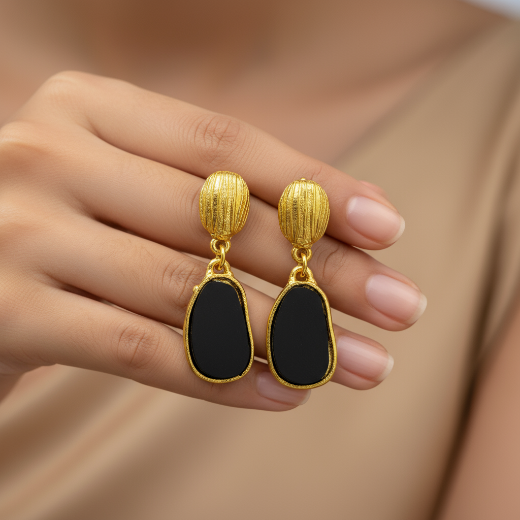 Oval Drop Earring