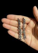 Load image into Gallery viewer, Silver Leaf Chain Earrings by GoharGhar