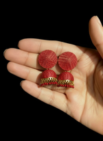 Load image into Gallery viewer, Scarlet Red Jhumka Earrings