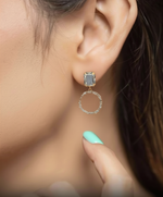 Load image into Gallery viewer, Crystal Hoop Drop Earrings