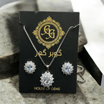 Load image into Gallery viewer, Sparkling Silver Floral Jewelry Set