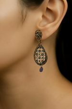 Load image into Gallery viewer, Antique Lavender Teardrop Earrings
