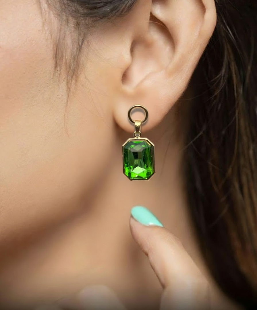 Emerald Green Crystal Drop Earrings