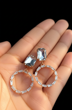 Load image into Gallery viewer, Crystal Hoop Drop Earrings
