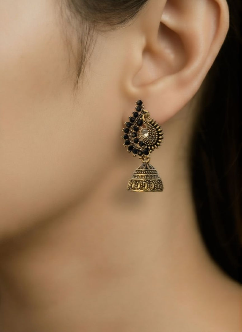 Antique Black Jhumka Earrings