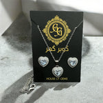 Load image into Gallery viewer, Silver Heart Crystal Set
